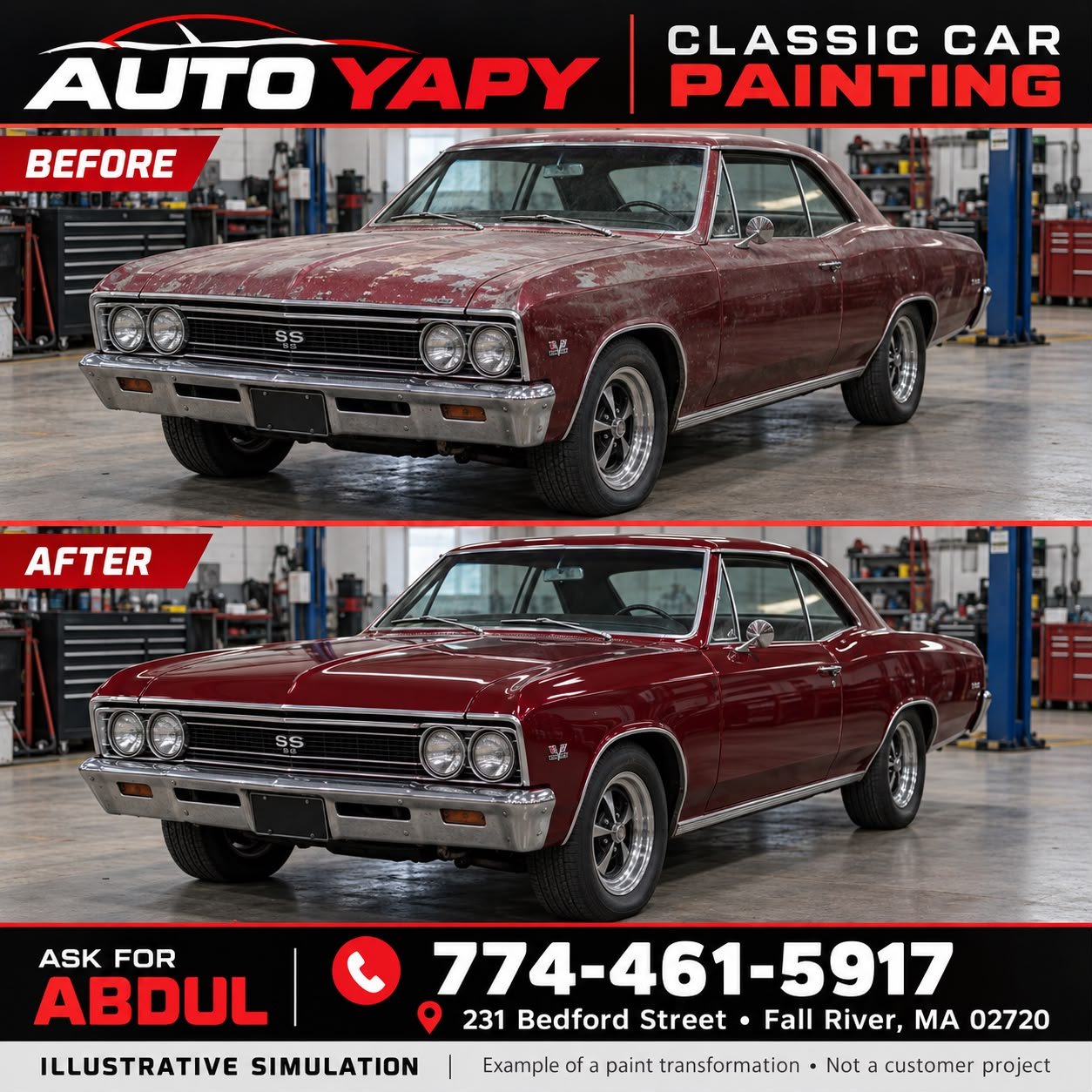 Classic Chevelle paint work example