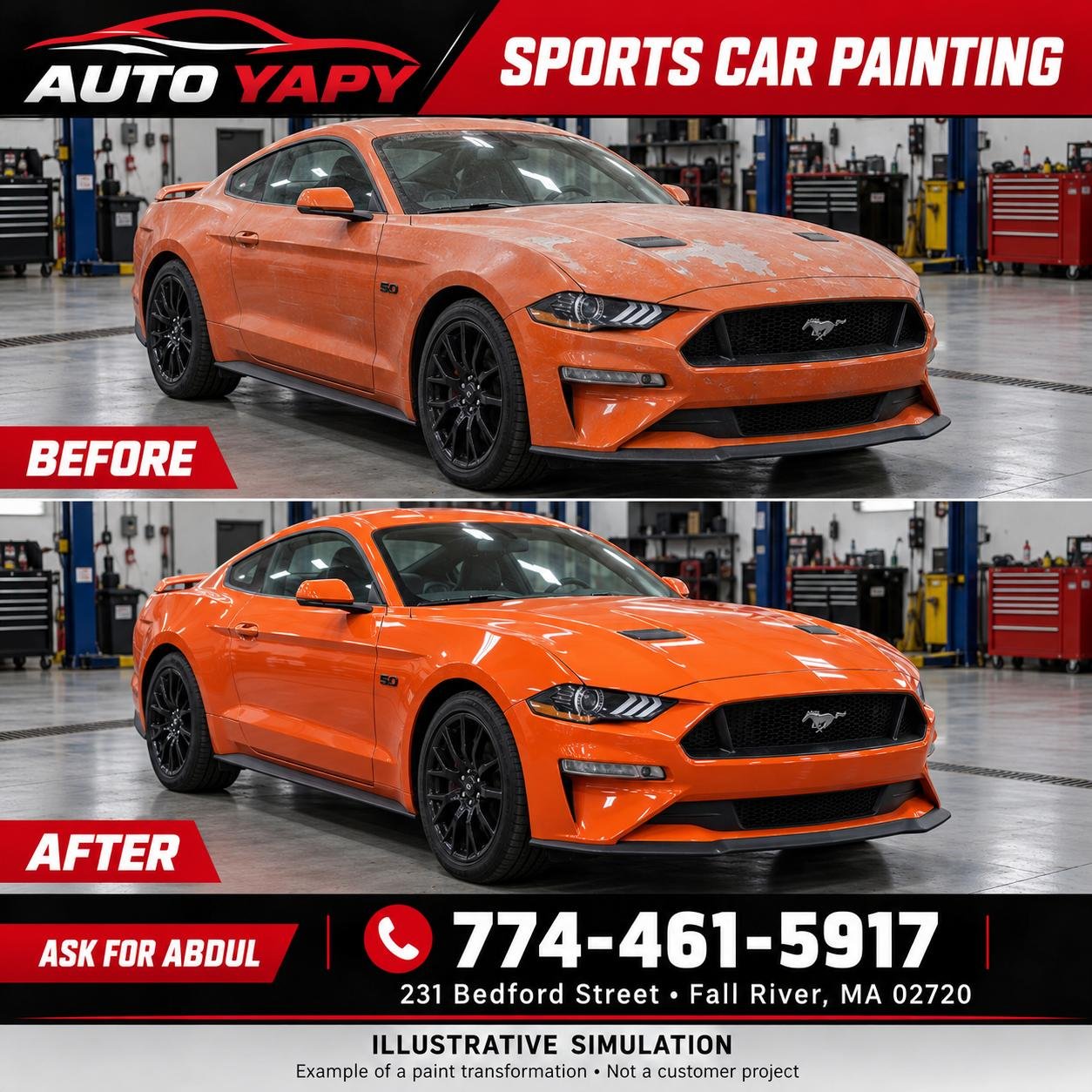 Mustang paint work example